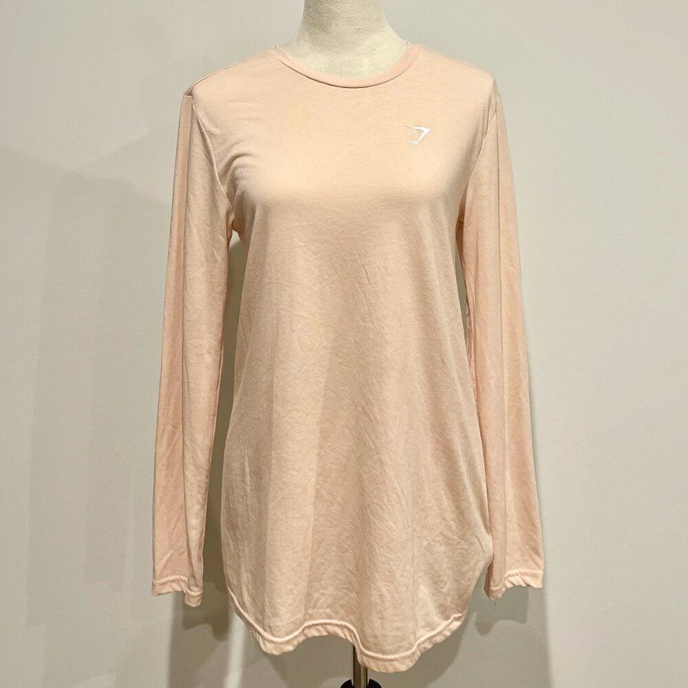 Gymshark Blush Pink Training Long Sleeve Tee Crewneck Top - Full Length